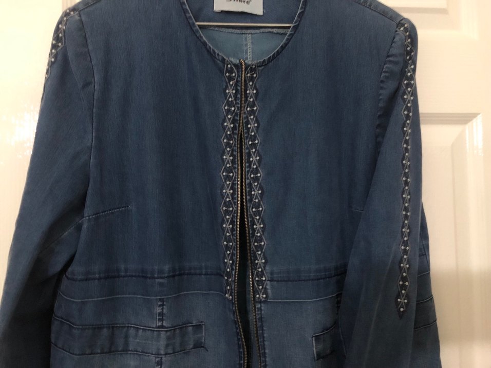 Uzun Mavi Kadın Denim Ceket - Görsel 3