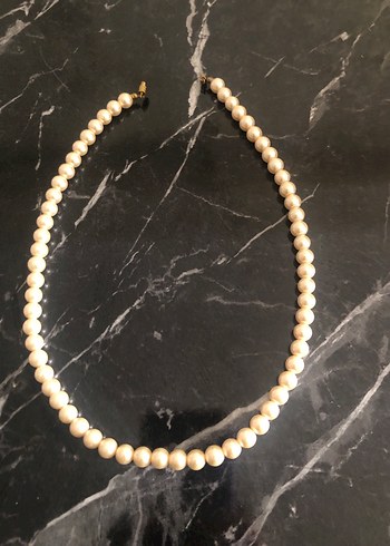 Beyaz Boncuklu Midi Boy Kolye - Görsel 3