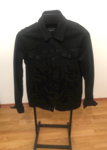 Düğmeli Siyah Kadın Denim Ceket - Görsel 2