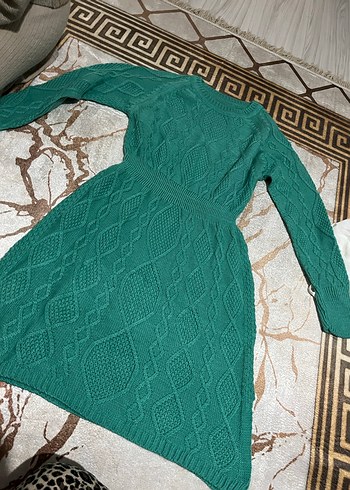 Yeşil Uzun Kollu Örgü Kadın Kazak - Görsel 3