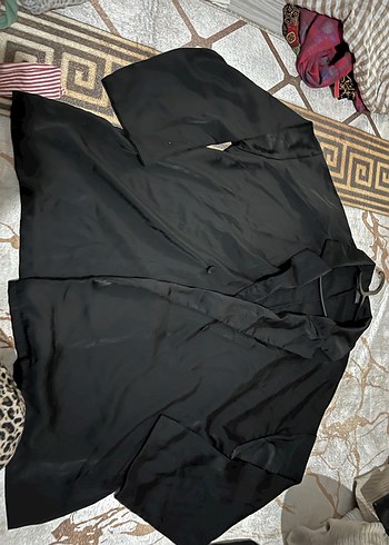 Siyah Midi Kadın Salaş Uzun Kollu Elbise - Görsel 2