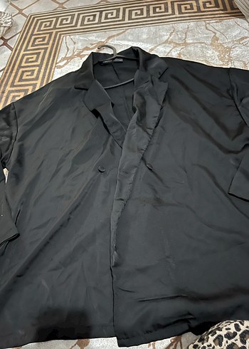 Siyah Midi Kadın Salaş Uzun Kollu Elbise - Görsel 3