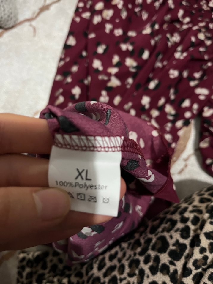 Bordo Uzun Kollu Bağlamalı Uzun Elbise - Görsel 2