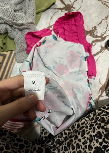 Pembe Çiçekli Fırfırlı Bohem Mini Elbise - Görsel 4