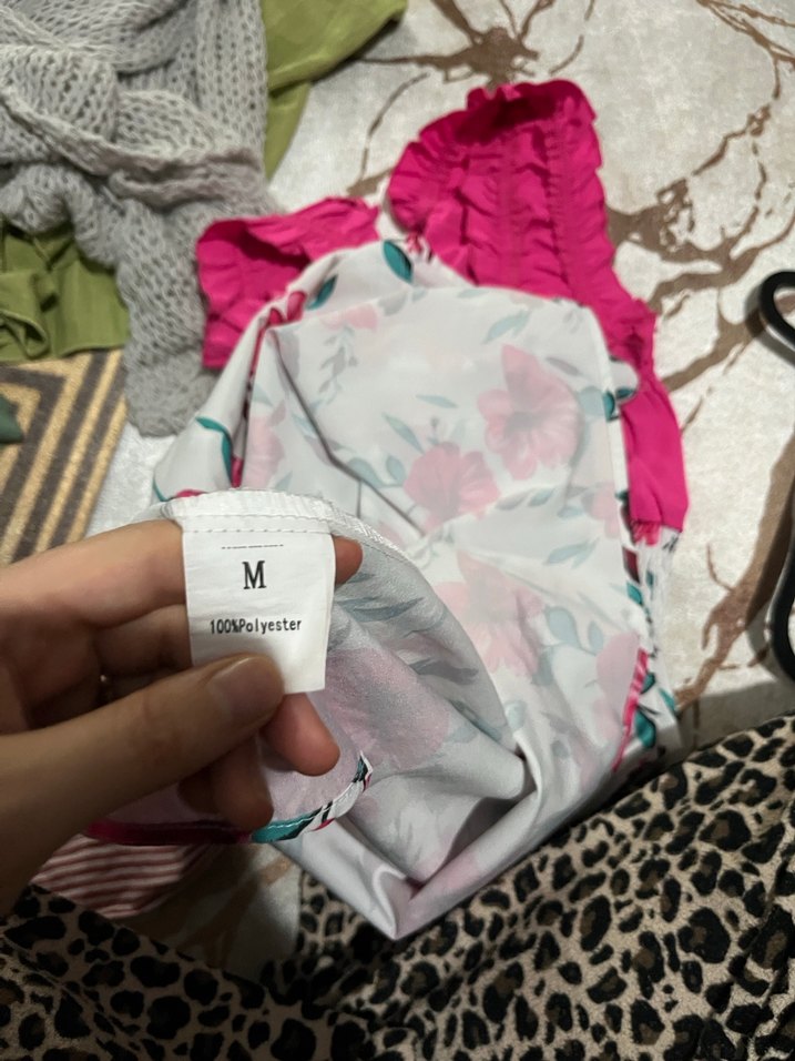 Pembe Çiçekli Fırfırlı Bohem Mini Elbise - Görsel 4