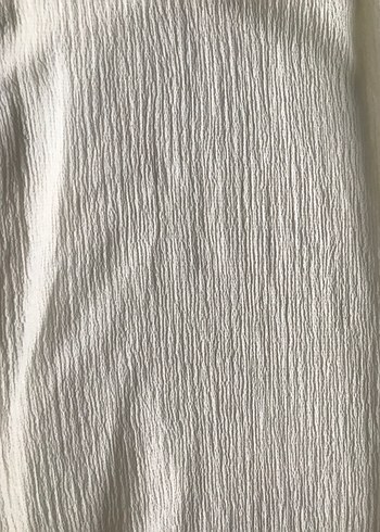 Beyaz Pilili Bol Kesim Keten Kadın Pantolon - Görsel 2