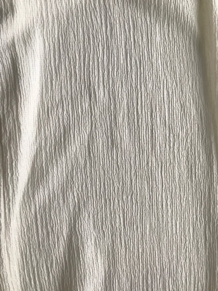 Beyaz Pilili Bol Kesim Keten Kadın Pantolon - Görsel 2