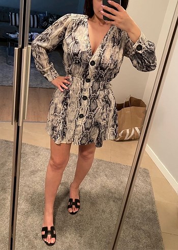 Zara S beden saten elbise - Görsel 7