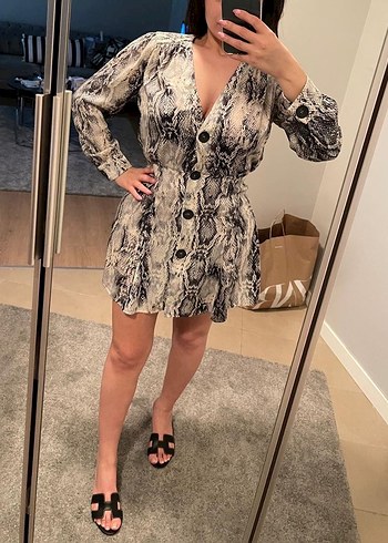 Zara S beden saten elbise - Görsel 8