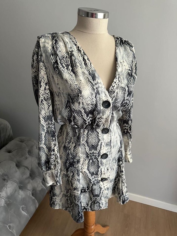 Zara S beden saten elbise - Görsel 3