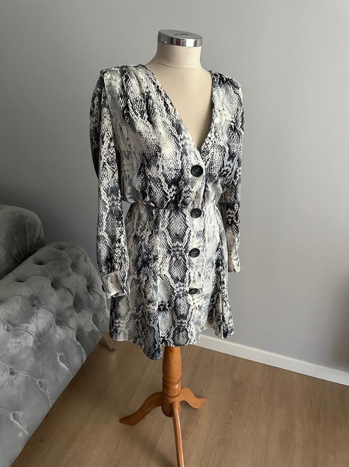 Zara S beden saten elbise - Görsel 2