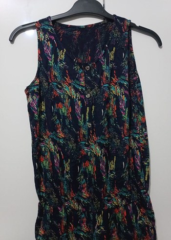 Kadın Çok Renkli Uzun Bohem Tulum - Görsel 2