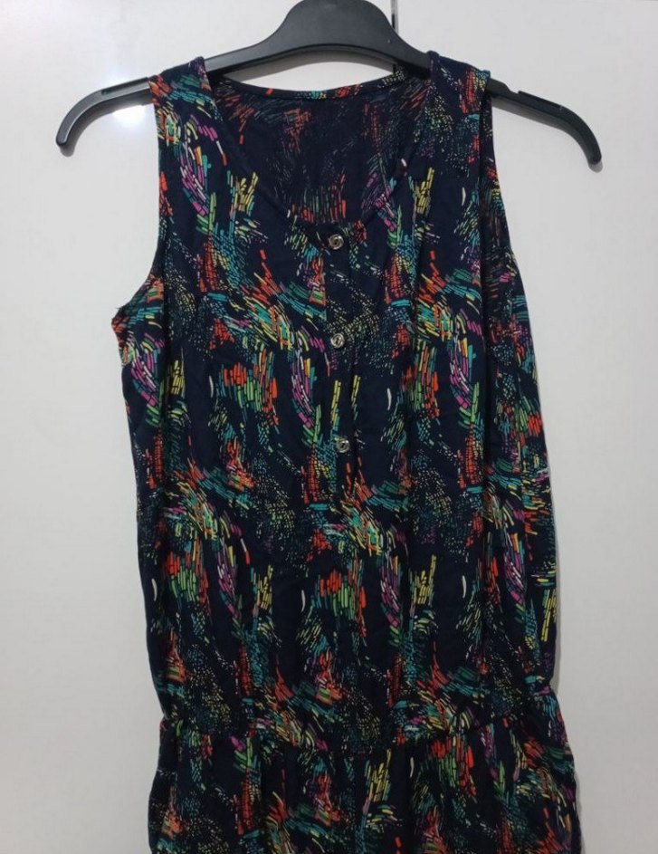 Kadın Çok Renkli Uzun Bohem Tulum - Görsel 2