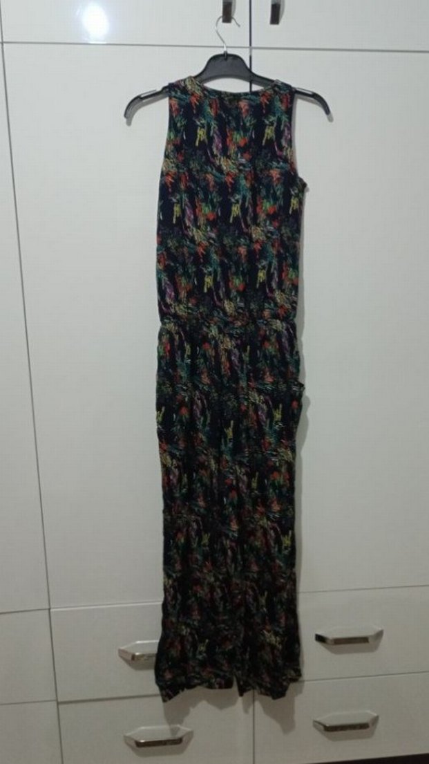 Kadın Çok Renkli Uzun Bohem Tulum - Görsel 5