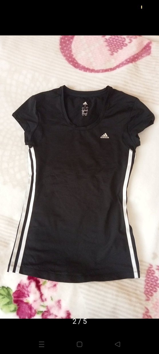 Siyah Adidas Kadın Spor Tişörtü - Görsel 2