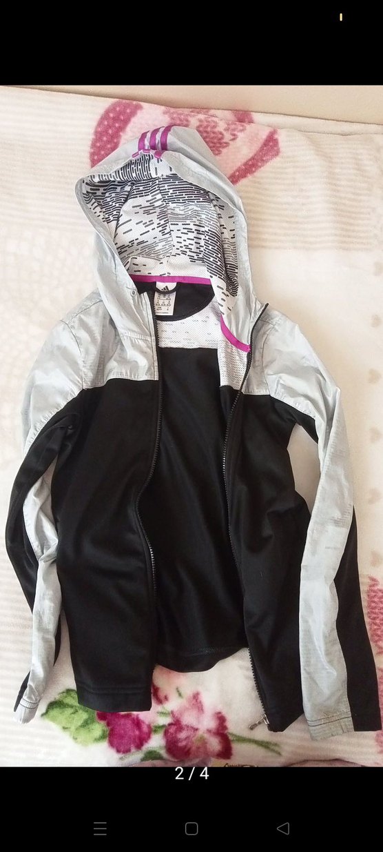 Kadın Siyah Gri Fermuarlı Spor Ceket - Görsel 2