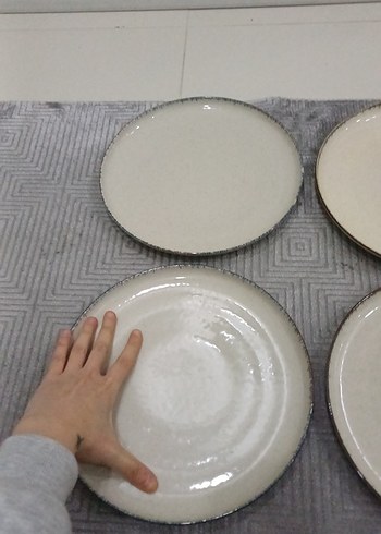 Beyaz Düz 6'lı Tabak Seti TAKIM Mado servis tabağı - Görsel 2