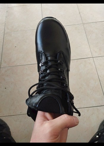 Siyah Bağcıklı Erkek deri  Bot - Görsel 2