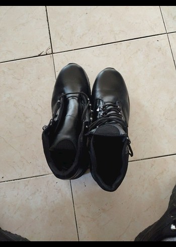 Siyah Bağcıklı Erkek deri  Bot - Görsel 3