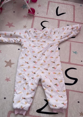 Beyaz Örgü Bebek Tulumu Yüksek Yaka - Görsel 3