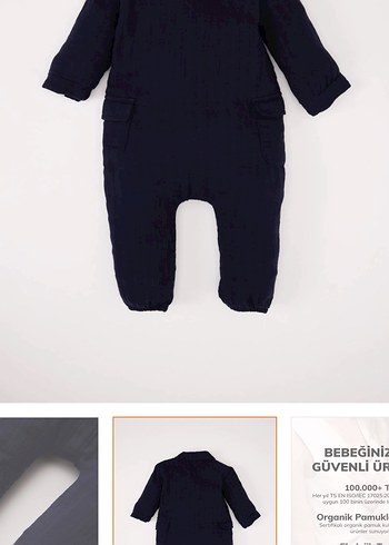 Düğmeli Lacivert Erkek Bebek Tulum - Görsel 2