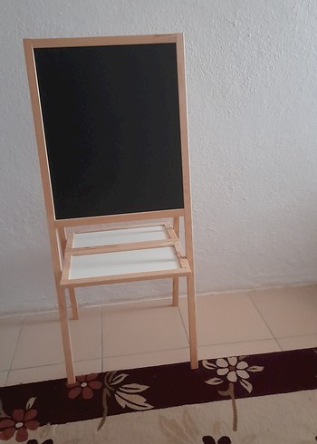 Ahşap Ayaklı Çift Taraflı Yazı Tahtası (Kara + Beyaz Tahta) - Görsel 2