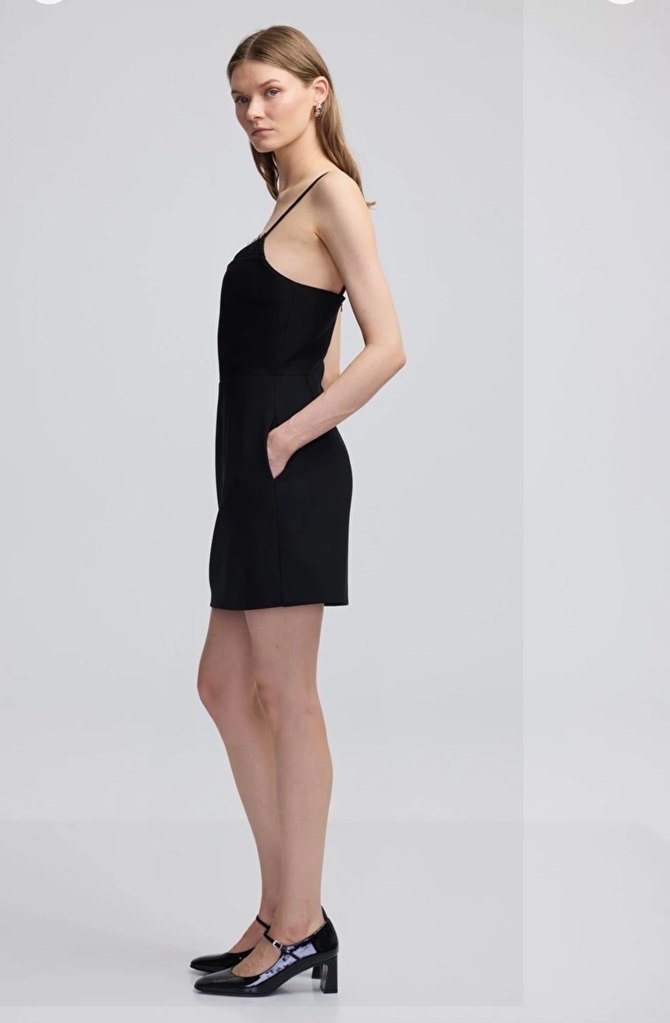 İpekyol Siyah Midi Straplez Mini Elbise - Görsel 3