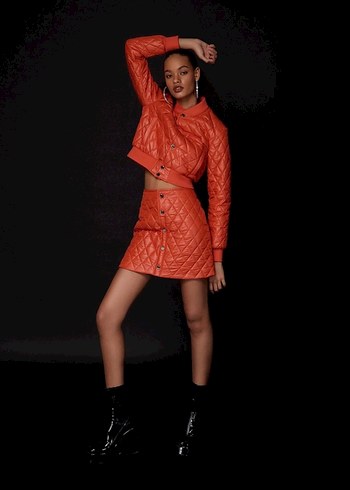 RUE narçiçeği mini kapitone etek - Görsel 3