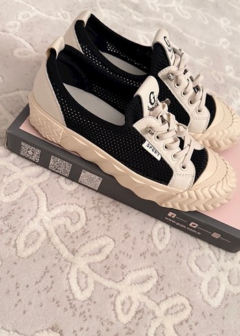 Guja bağcıklı transparan sneaker siyah kadın ayakkabısı - Görsel 4