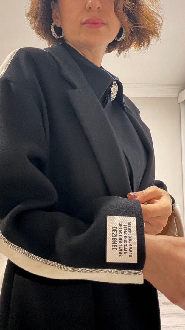 Luxury Kaşe Kaban düz kapama - Görsel 5