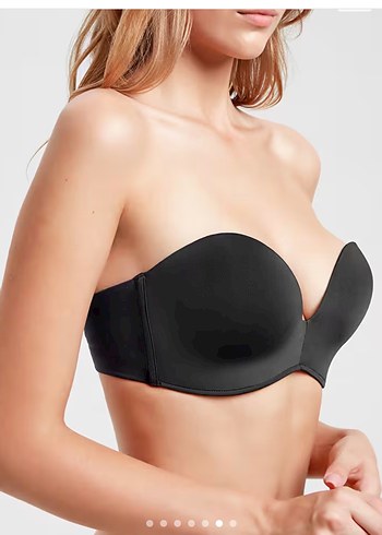 SUWEN 80C Kalıp Siyah Destekli Askısız Straplez Sütyen - Görsel 6