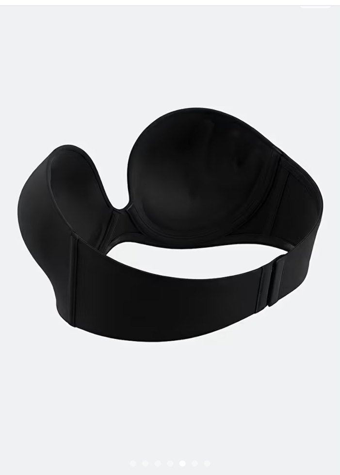 SUWEN 80C Kalıp Siyah Destekli Askısız Straplez Sütyen - Görsel 5