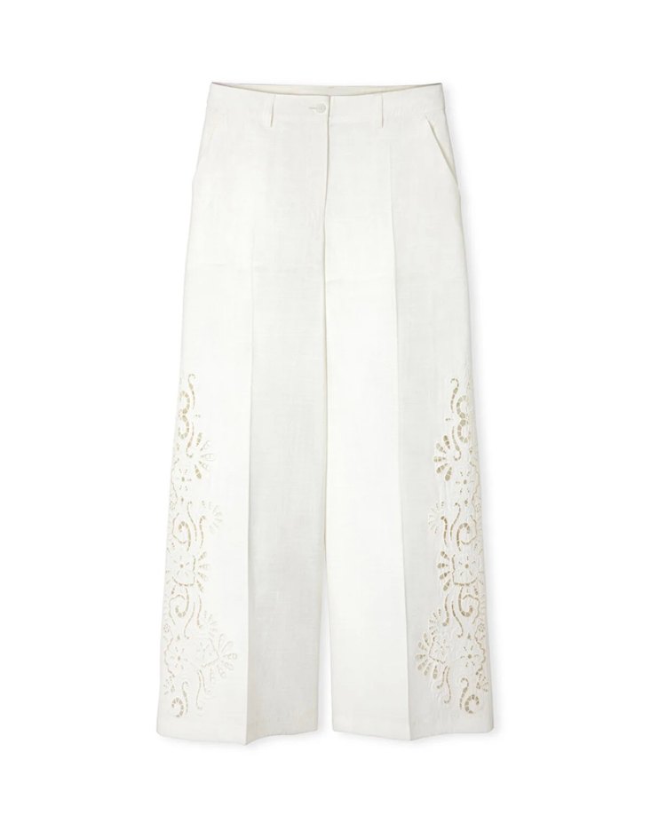 İPEKYOL Nakışlı Wide Leg Pantolon 38 Beden - Görsel 4