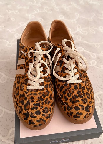 MARİNE Leopar Desenli Gerçek Deri Kadın Spor Ayakkabı - Görsel 2