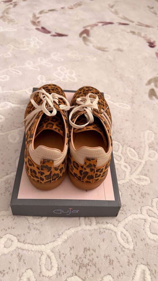 MARİNE Leopar Desenli Gerçek Deri Kadın Spor Ayakkabı - Görsel 5