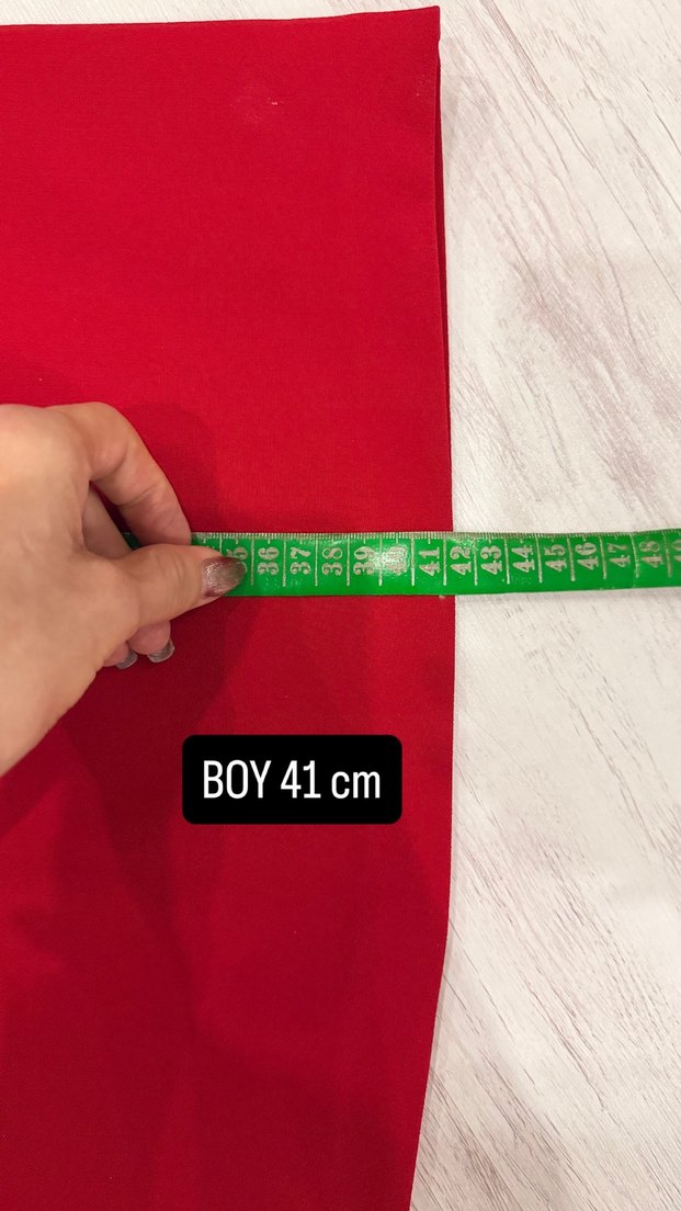 Kasha 2 Beden Kırmızı Kemerli Mini Etek - Görsel 5