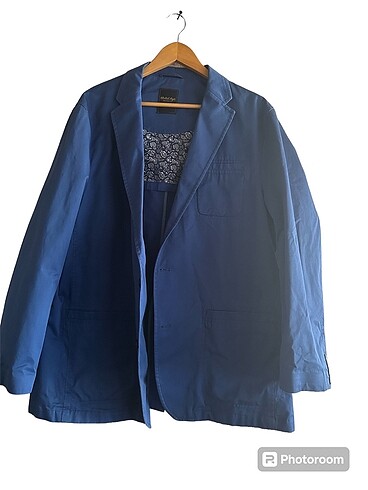 MAVİ RENK KETEN BLAZER CEKET