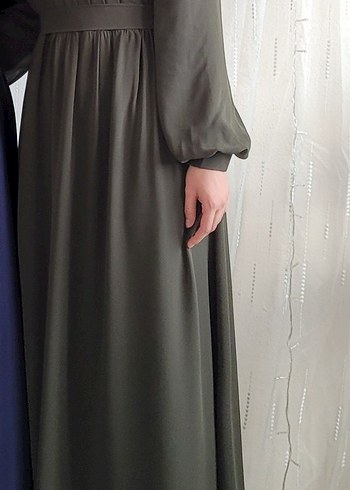 Haki Piliseli Elbise - Görsel 3