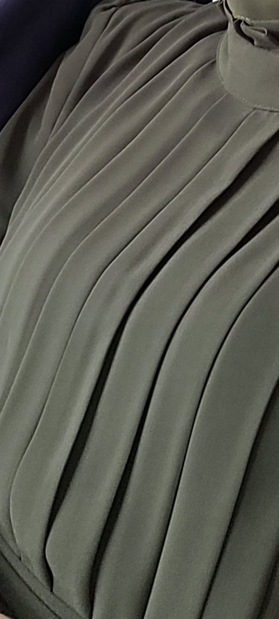 Haki Piliseli Elbise - Görsel 4