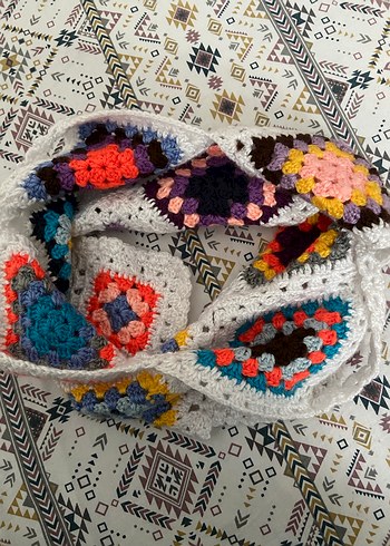 Bohem Çok Renkli Örgü Kadın  Büstiyer - Görsel 2