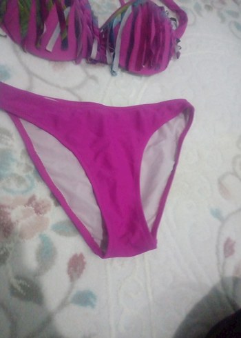 Pembe Bağcıklı Mini Bohem Bikini - Görsel 3