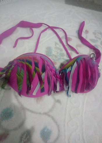 Pembe Bağcıklı Mini Bohem Bikini - Görsel 2