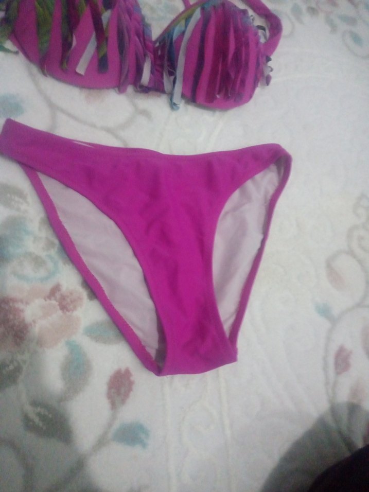Pembe Bağcıklı Mini Bohem Bikini - Görsel 3