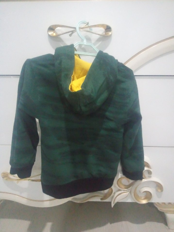 Erkek Çocuk Kapüşonlu Yeşil Sweatshirt - Görsel 2