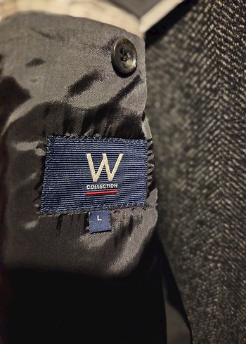 w.collection Düğmeli Gri Yün Erkek Midi Kaban - Görsel 3