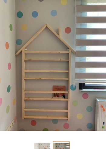 Çocuklar için Çok Renkli Ahşap Kitap Rafı - Görsel 3