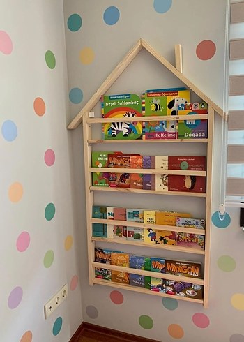 Çocuklar için Çok Renkli Ahşap Kitap Rafı - Görsel 2