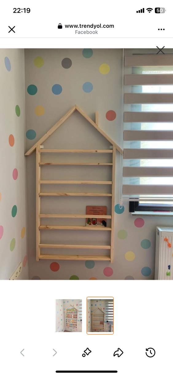 Çocuklar için Çok Renkli Ahşap Kitap Rafı - Görsel 3