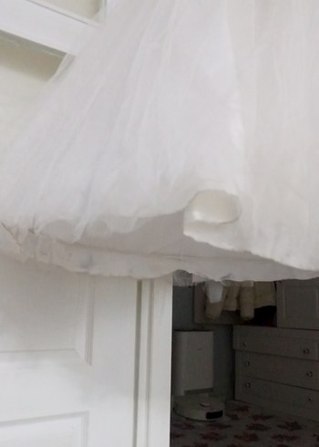 Beyaz Drapeli Kız Çocuk Abiye Elbise - Görsel 2