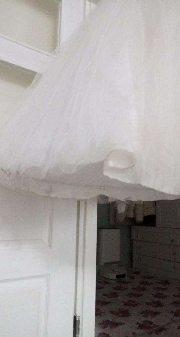 Beyaz Drapeli Kız Çocuk Abiye Elbise - Görsel 2